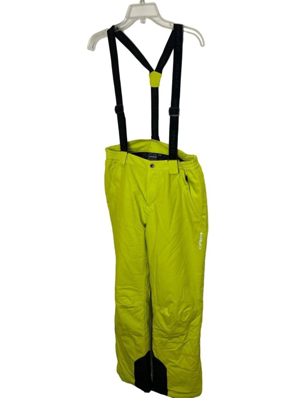 Icepeak Youth Snow Pants W/ Suspenders Neon Yellow Waterproof Size 16 15+